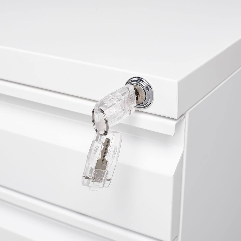 Alt View 2. Loheer - Loheer 3 Drawer Mobile File Cabinet with Lock Rolling Metal Filing Cabinet for Letter Legal A4 Home Office.