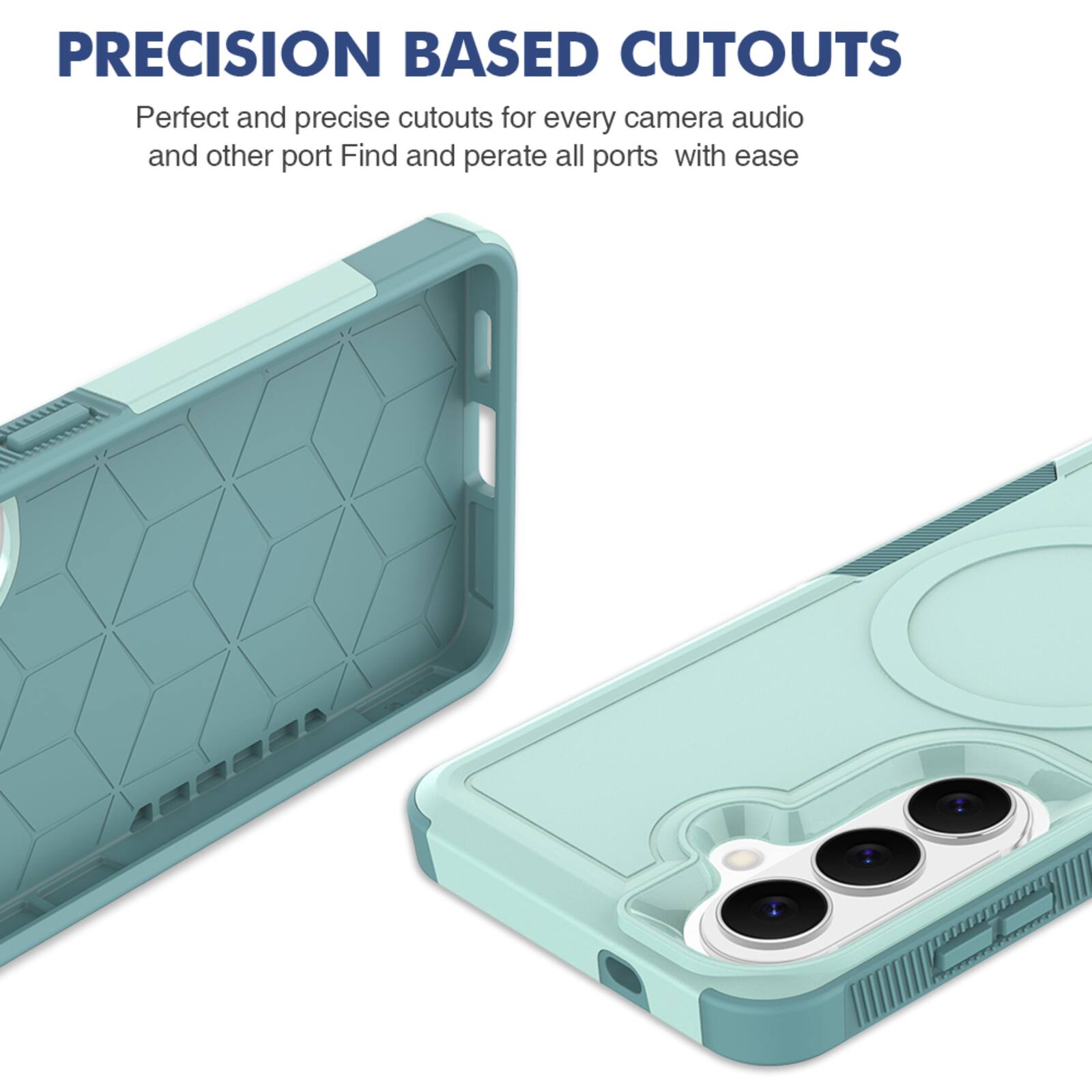 PRECISION BASED CUTOUTS  
Perfect and precise cutouts for every camera, audio, and other port. Find and operate all ports with ease.