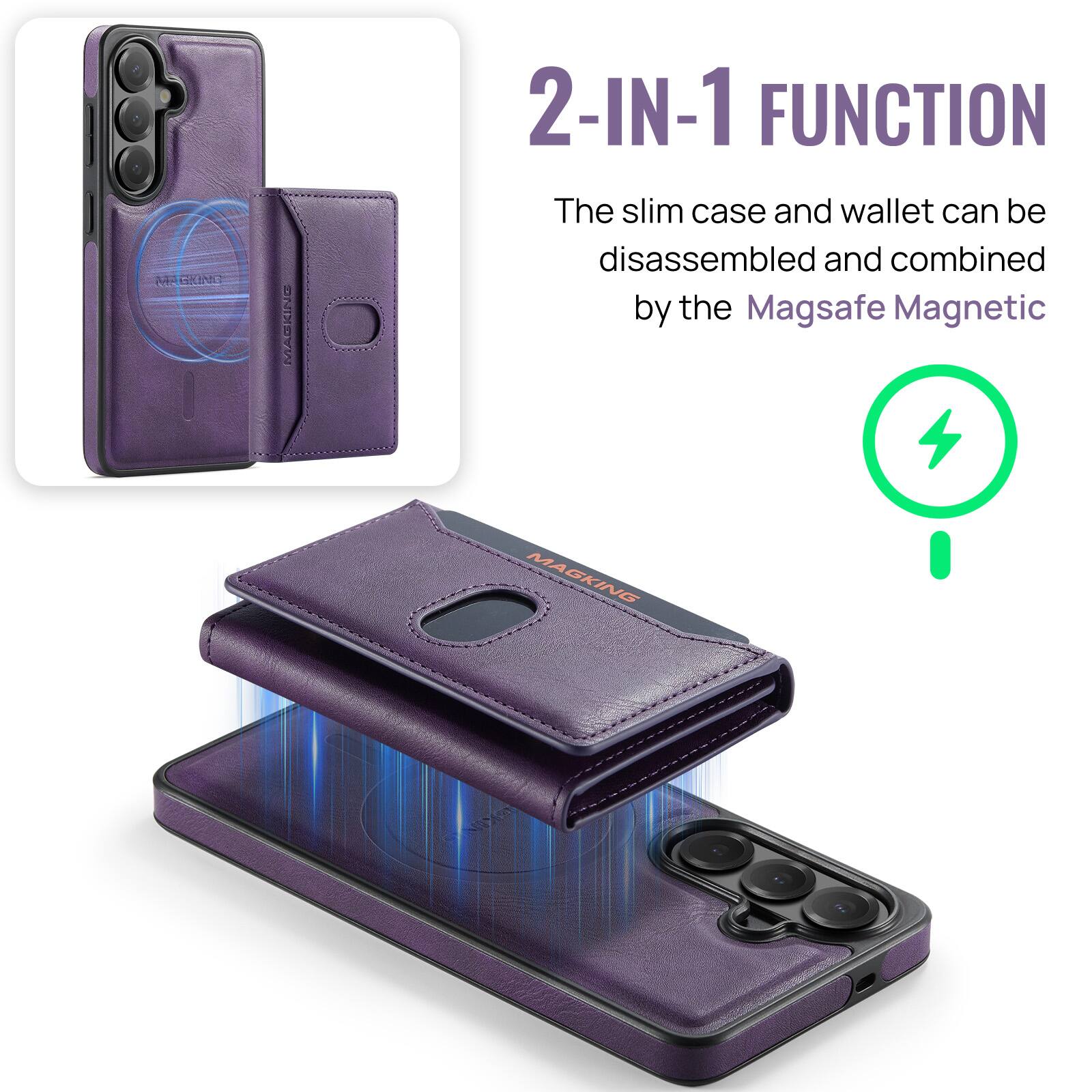 MACKING  
2-IN-1 FUNCTION  
The slim case and wallet can be disassembled and combined by the Magsafe Magnetic