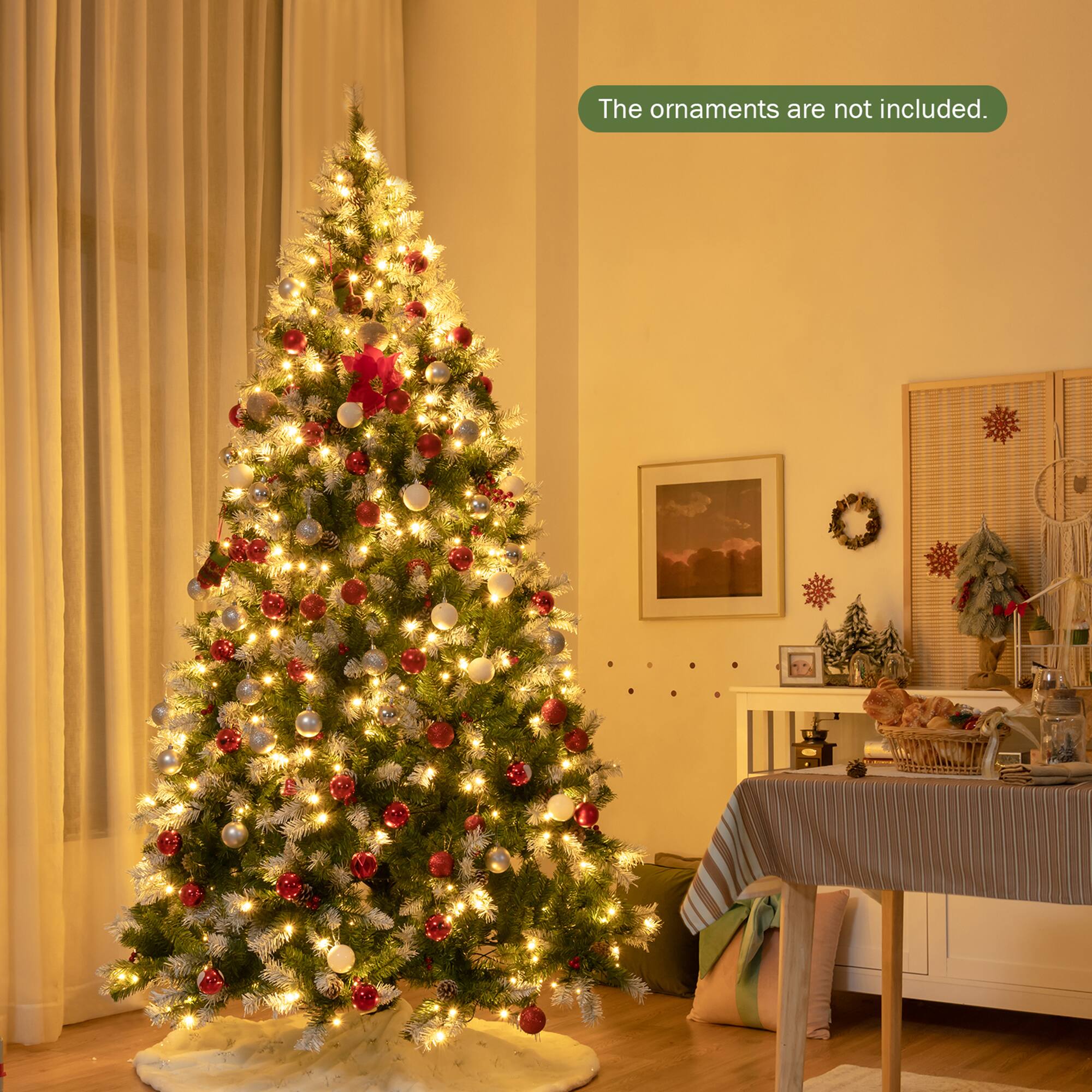 The ornaments are not included.