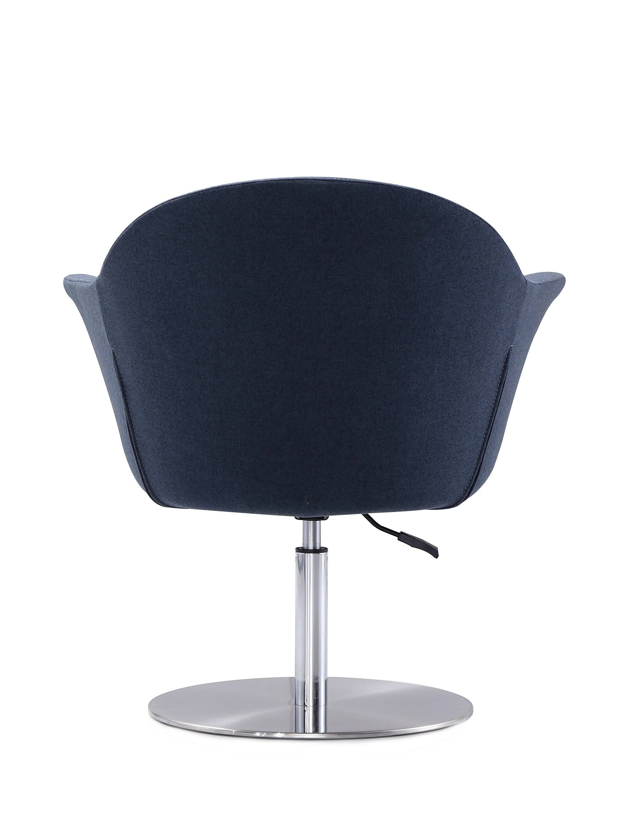 Alt View 3. Manhattan Comfort - Voyager Modern Woven Blend Swivel Lounge Chair - Smokey Blue.