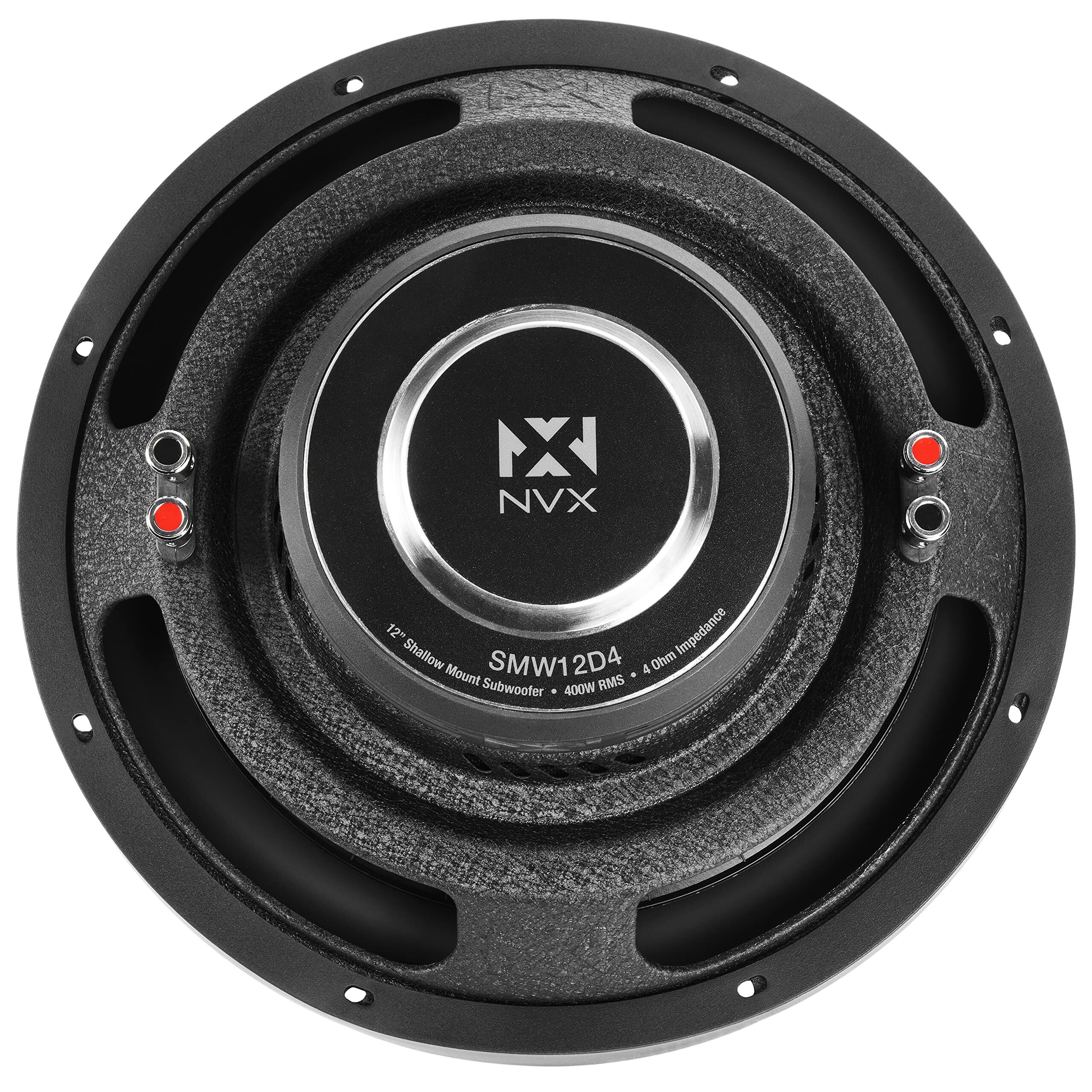 NX NVX 12" Shallow Mount Subwoofer 4 Ohm 400W RMS
