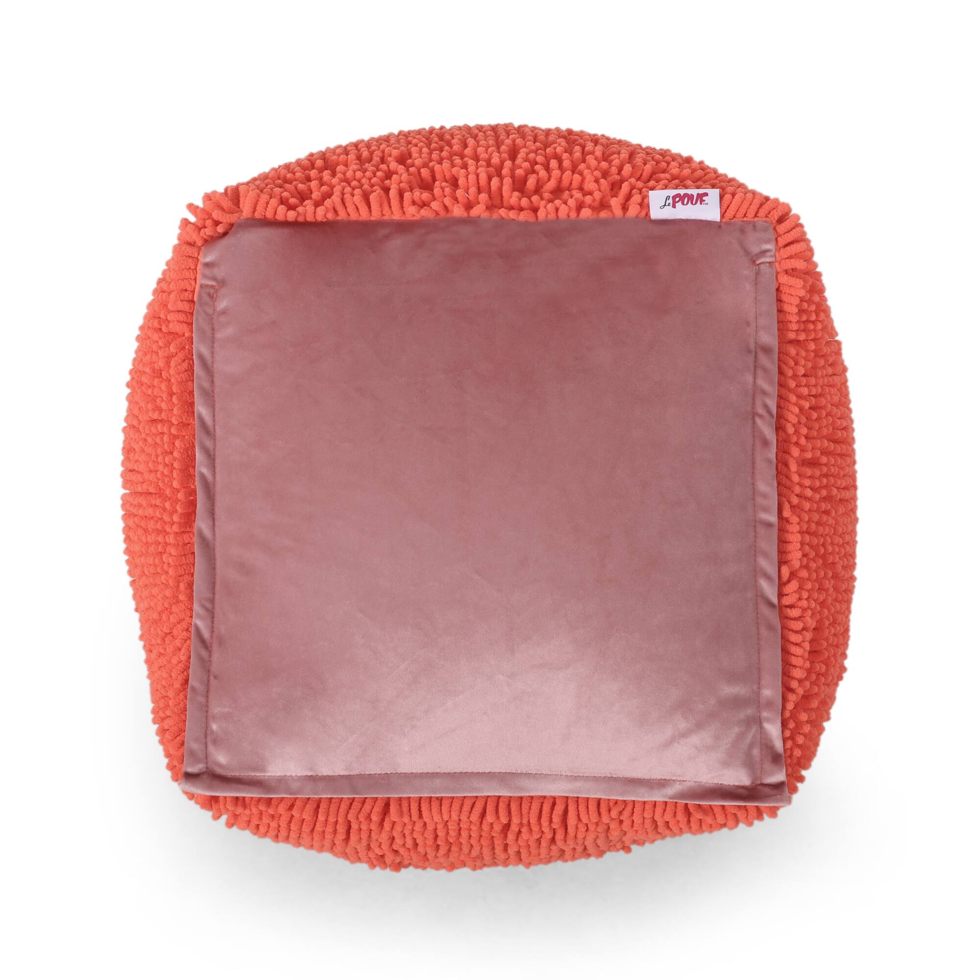 Alt View 1. GOODSILO - Versatile Square Pouf Ottoman Floor Cushion Stylish Home Decor Accent Piece - Coral.
