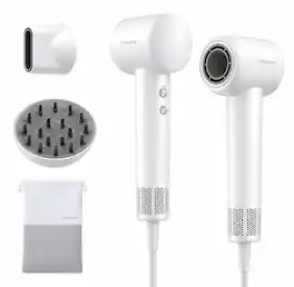 Dreame - Gleam Hair Dryer for Women -Powerful Fast Drying, Lightweight, 200M Negative Ions for Frizz-Free Shine, Low Noise - White