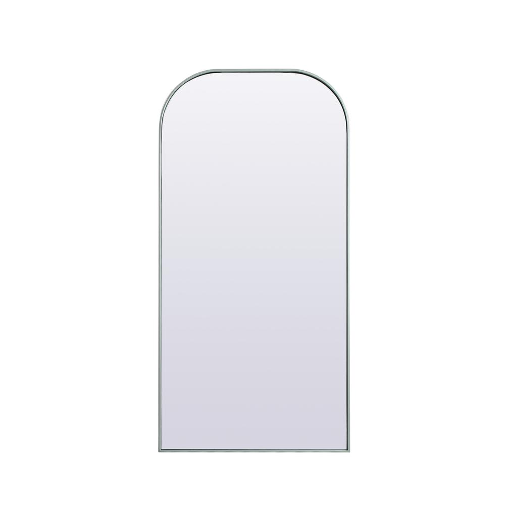 Alt View 4. Elegant Decor - Metal Frame Arch Full Length Mirror 32x66 Inch in Silver - Silver.
