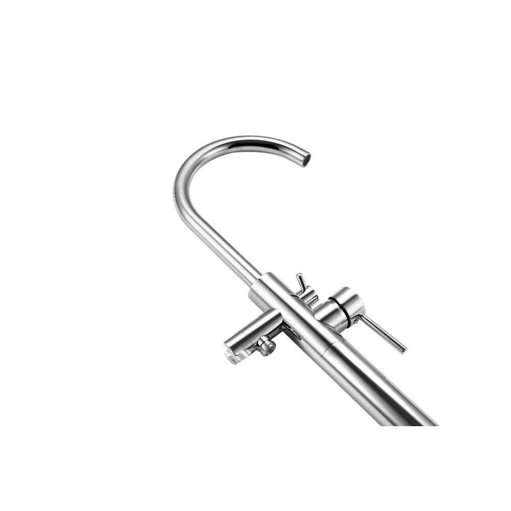 Angle. Elegant Kitchen and Bath - Steven Floor Mounted Roman Tub Faucet with Handshower in Chrome - Chrome.