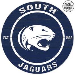 Jardine - South Alabama Jaguars 20'' x 20'' Indoor/Outdoor Weathered Circle Sign - Navy