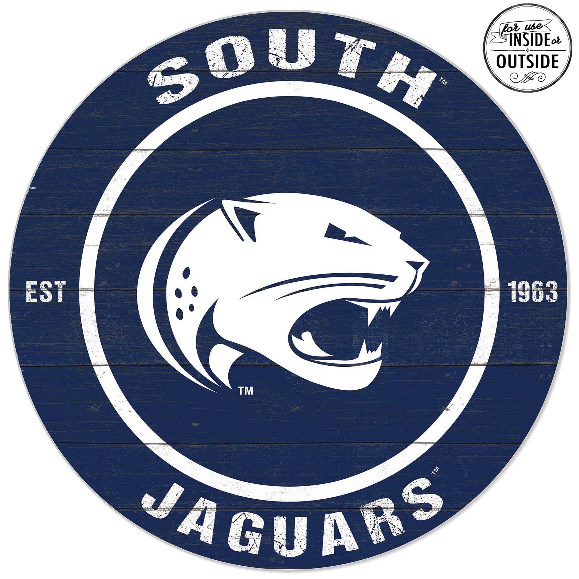 South Alabama Jaguars 20'' x 20'' Indoor/Outdoor Weathered Circle Sign