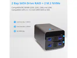 Syba - USB 3.2 10Gbps Type-C 2-Bay 2.5/3.5" SATA + 2-Bay M.2 NVMe Enclosure SY-ENC50127