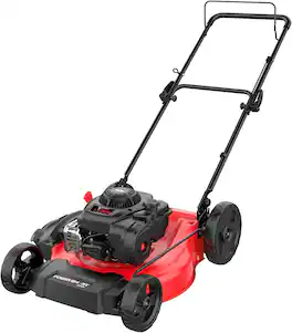 POWERSMART - 21-Inch Gas Push Lawn Mower,125cc Briggs & Stratton E300 Engine, 2-in-1 Mulching & Side-Discharge,Steel Deck - Red