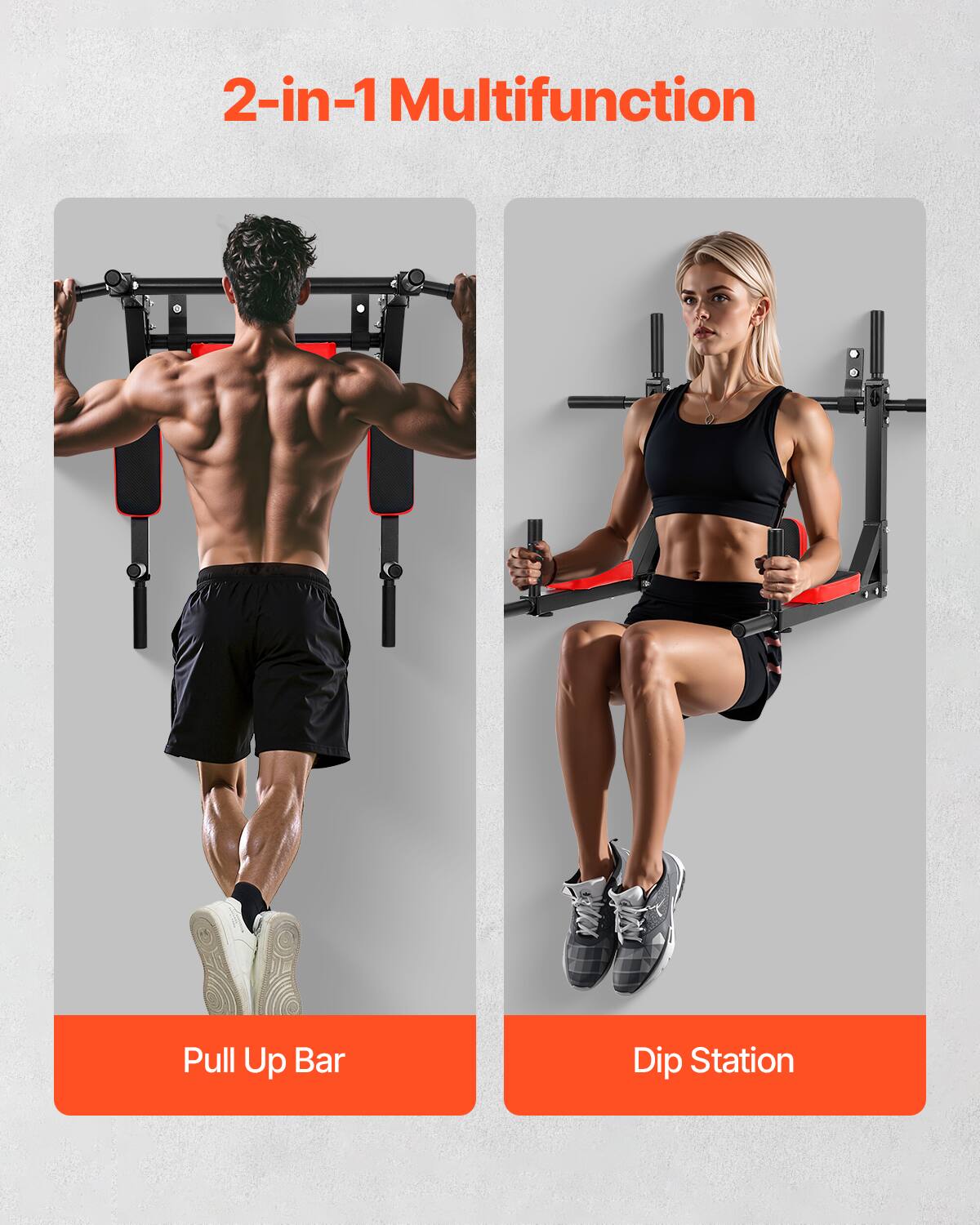 The text on the image is:

"2-in-1 Multifunction Pull Up Bar Dip Station"

The corrected text is:

"2-in-1 Multifunction Pull-Up Bar Dip Station"