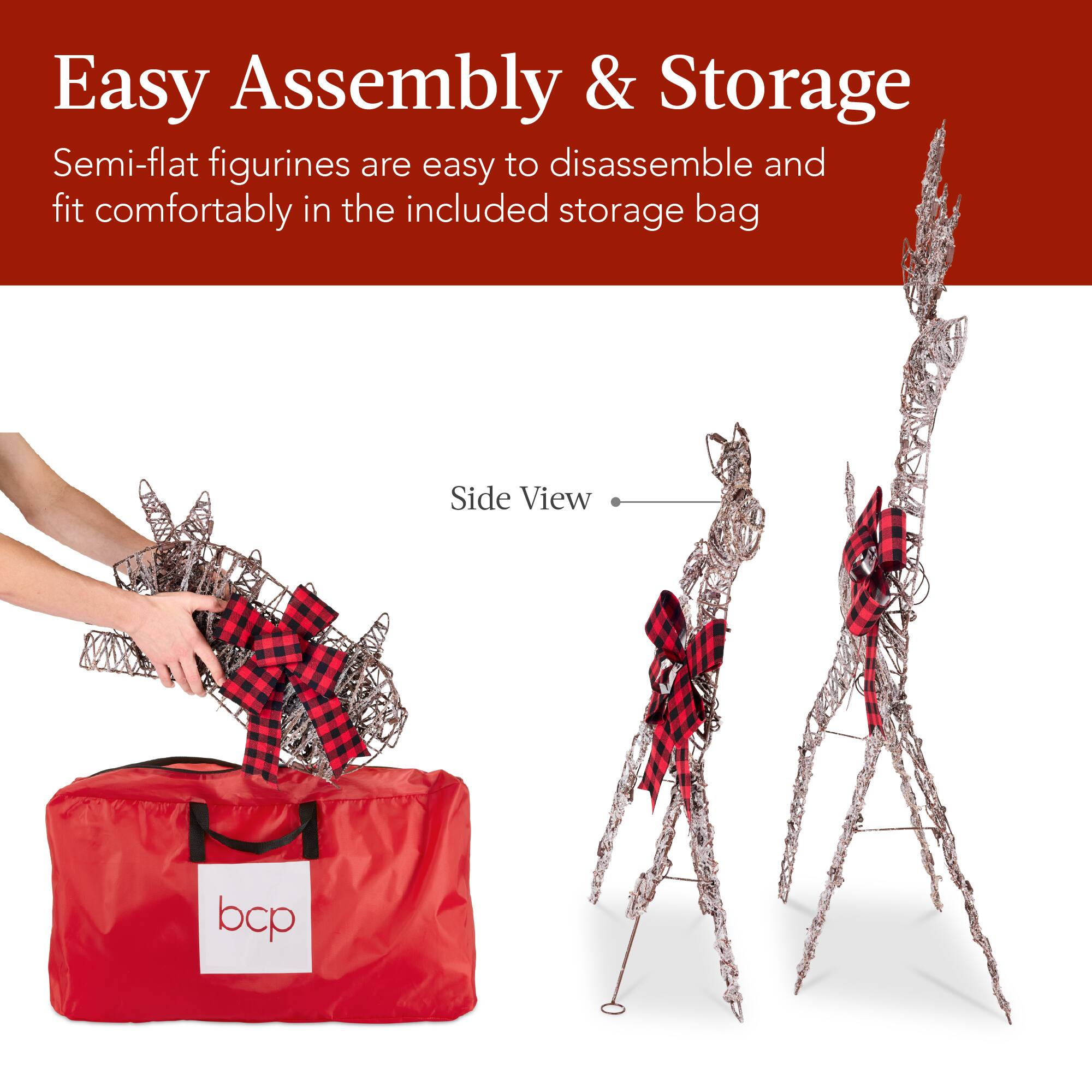 Easy Assembly & Storage

Semi-flat figurines are easy to disassemble and fit comfortably in the included storage bag

Side View