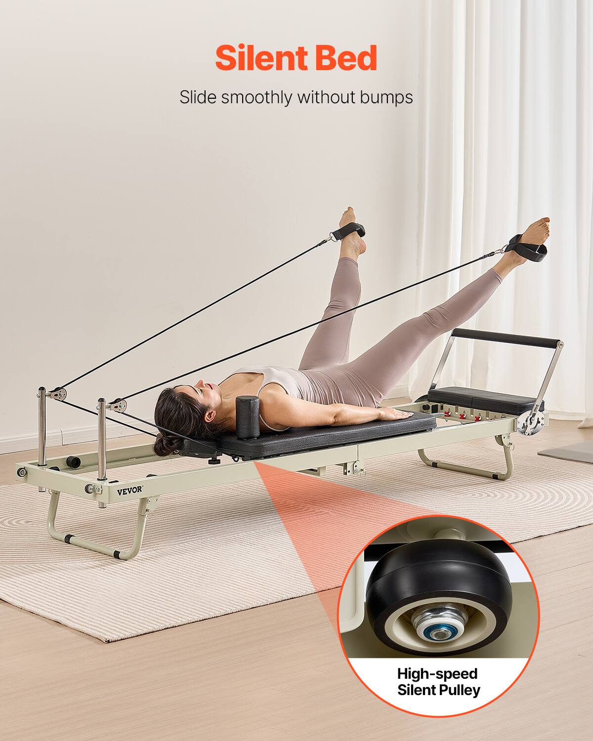 Silent Bed: Slide smoothly without bumps. High-speed Silent Pulley.