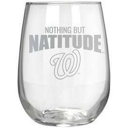 Great American Products - Washington Nationals Etched 17oz. Rally Cry Stemless Wine Glass - Multicolor