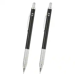 Unique Bargains - 2pcs Mech Pencil 0.5mm, Lead Holder Fine Point Metal for Drawing, Sketching, Woodworking - Black