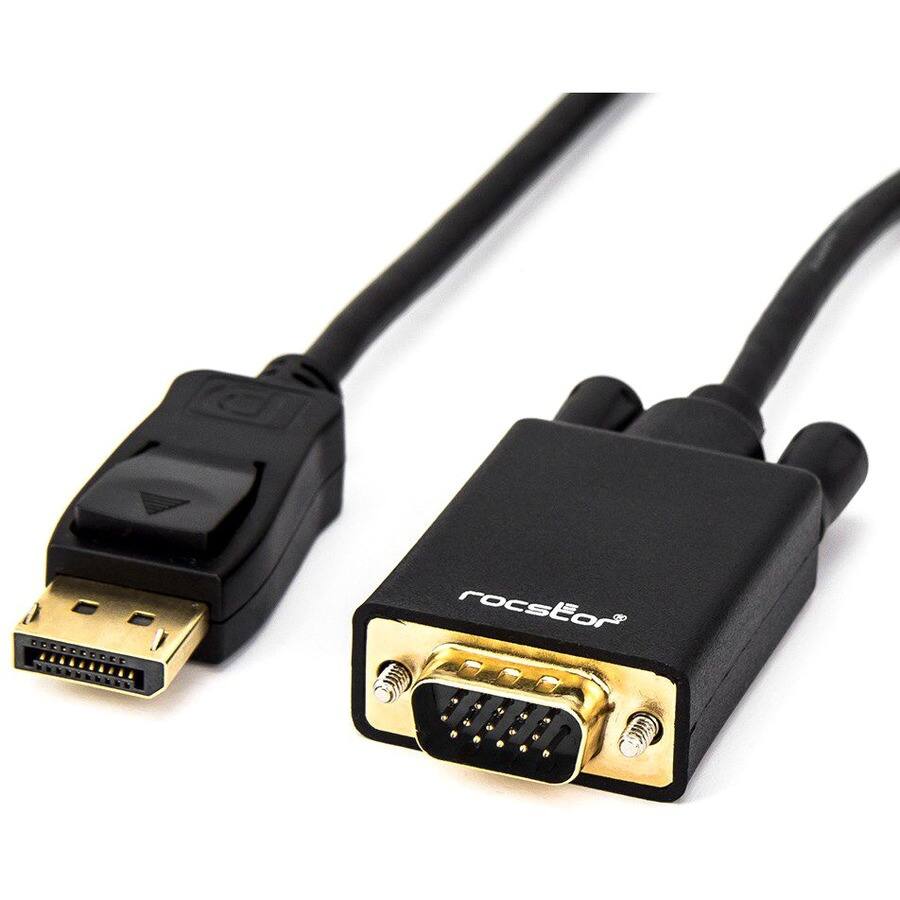 Alt View 1. Rocstor - 6FT DISPLAYPORT TO VGA M/M CABLE SUPPORTS 1080P 60HZ - Black.