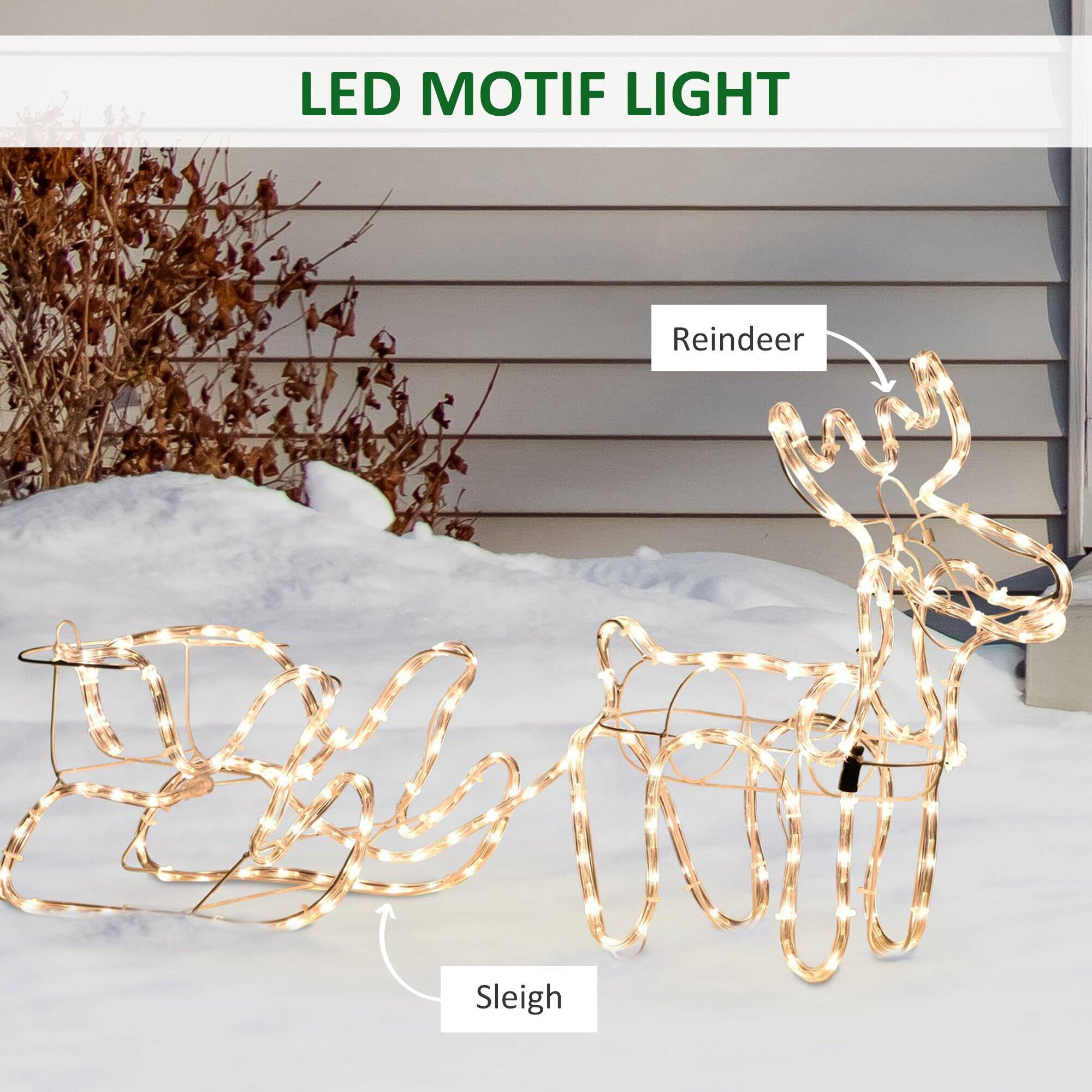 LED Motif Light: Reindeer Sleigh