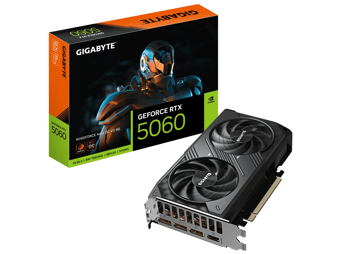GIGABYTE - GeForce RTX 5060 WINDFORCE MAX OC V2 8G PCI Express 5.0 ATX Graphic Card