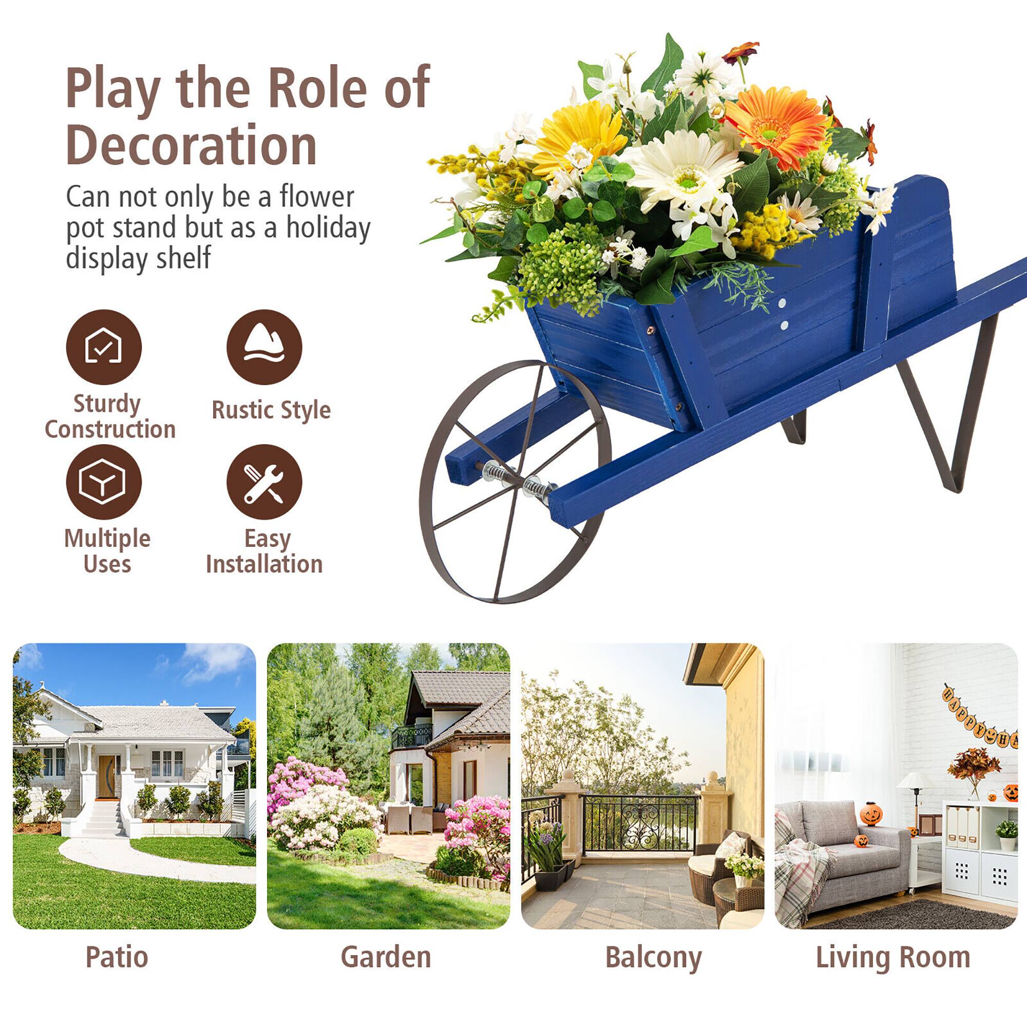 Play the Role of Decoration  
Can not only be a flower pot stand but as a holiday display shelf  

Sturdy Rustic Style Construction  
Multiple Easy Uses Installation  

Patio Garden Balcony Living Room