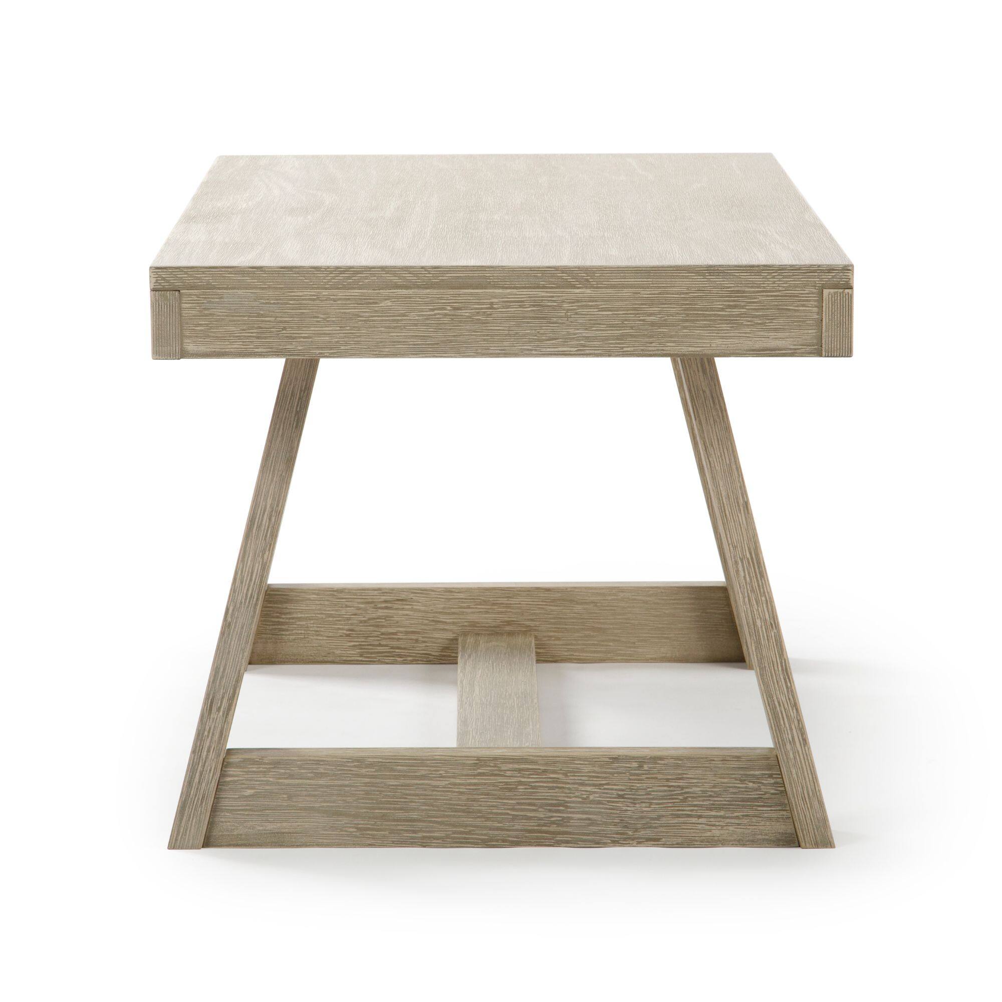 Alt View 2. Plank+Beam - Classic Rectangular Coffee Table (48in x 24in / 1220mm x 610mm), Seashell Wirebrush - Seashell Wirebrush.