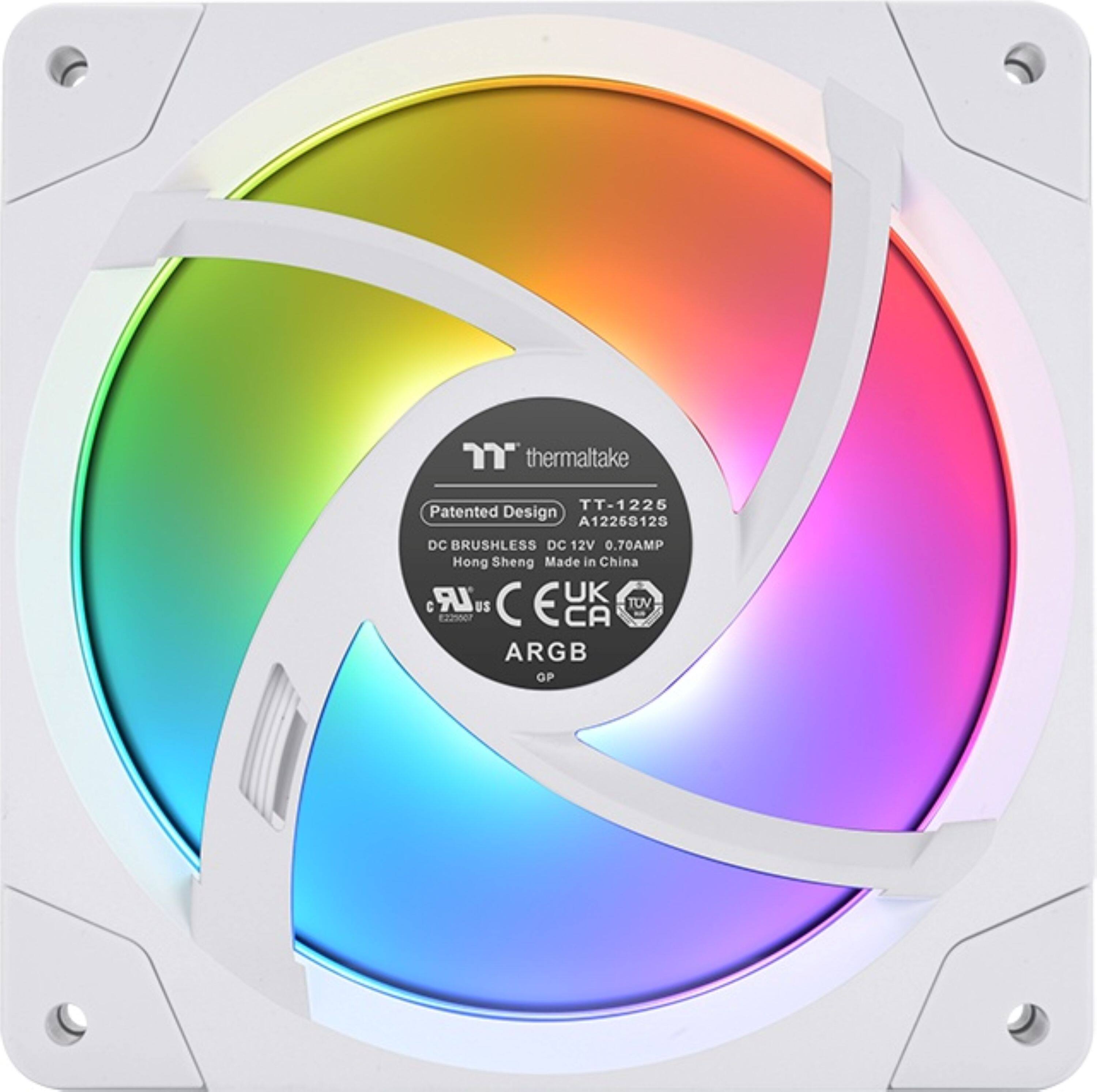 "Thermaltake TT-1225 Patented Design A1226S12S DC BRUSHLESS DC 12V 0.70AMP Hong Sheng Made in China LR UK US C CEL E TOV g2nribe CA ARGB OP"