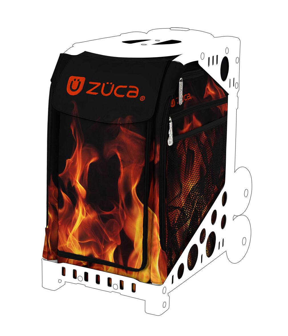 Back. Zuca - Zuca "Blaze" Sport Insert Bag, Red Frame w. Flashing Wheels, Packing Pouches - Black.