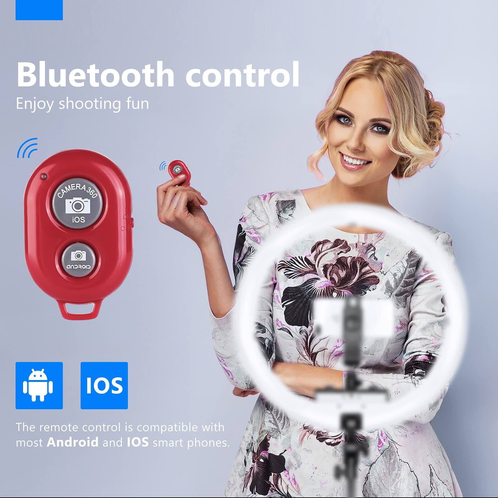 Bluetooth control  
Enjoy shooting fun  

CAMERA 360  
iOS OR ANDROID  

The remote control is compatible with most Android and iOS smart phones.