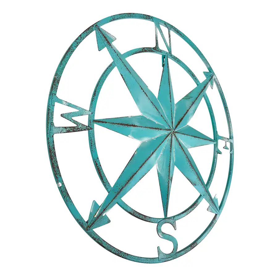 Zeckos Metal Compass Rose Wall Decor 20 25 Inch Coastal Nautical Beach zeckos-metal-compass-rose-wall-decor-20-25-inch-coastal-nautical-beach
