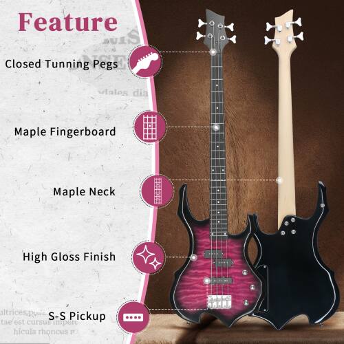 Feature

Closed Tuning Pegs

Maple Fingerboard

Maple Neck

High Gloss Finish

S-S Pickup