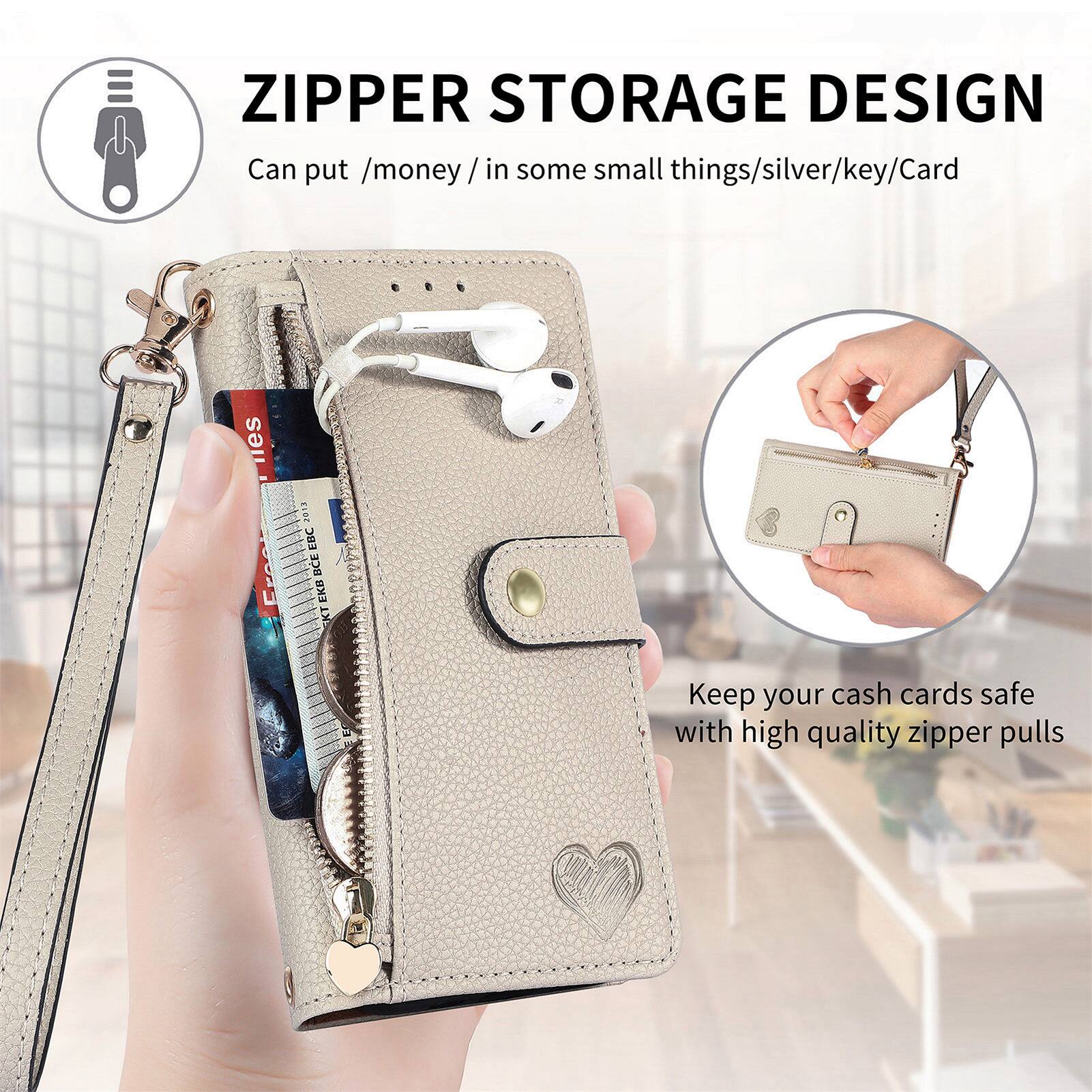 ZIPPER STORAGE DESIGN  
Can put /money/ in some small things/silver/key/Card

Keep your cash cards safe with high quality zipper pulls