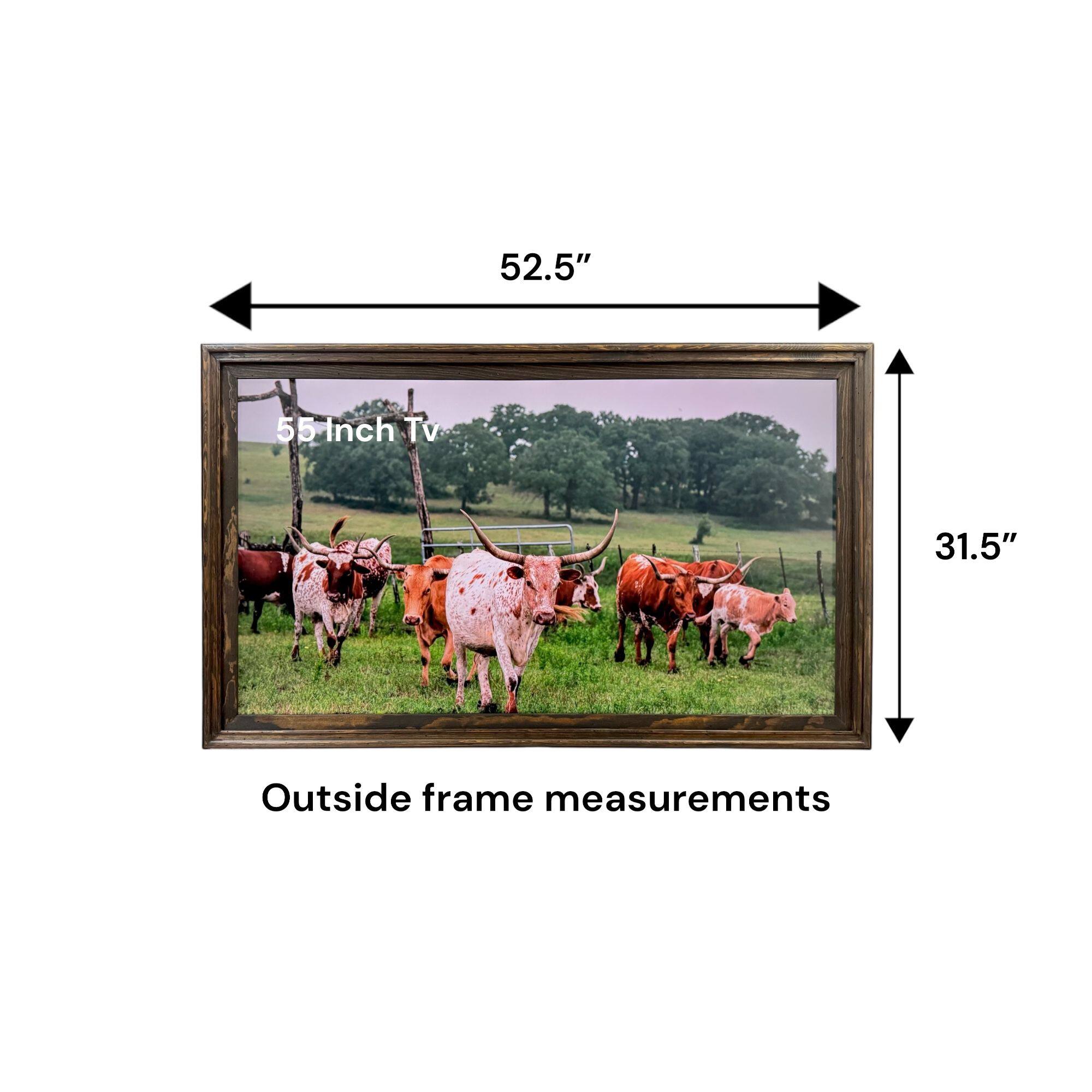 52.5" x 31.5" Outside frame measurements

55 Inch Tv