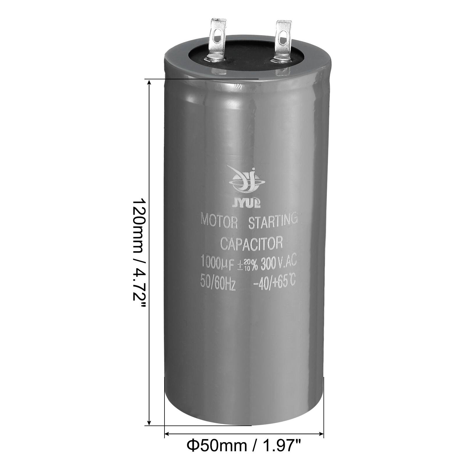120mm / 4.72"  
4.72"  
guyo MOTOR STARTING CAPACITOR 1000µF .28% 300V.AC 50/60Hz -40/+65C 50mm/ 1.97