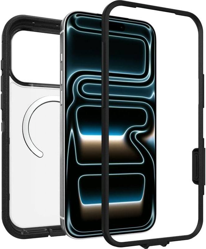 Alt View 2. OtterBox - OtterBox iPhone 17 Pro Max , Bundle: Defender Series XT Case & Screen Protector - Snaps on MagSafe - Rugged & Durable - Dark Side (Clear/Black).