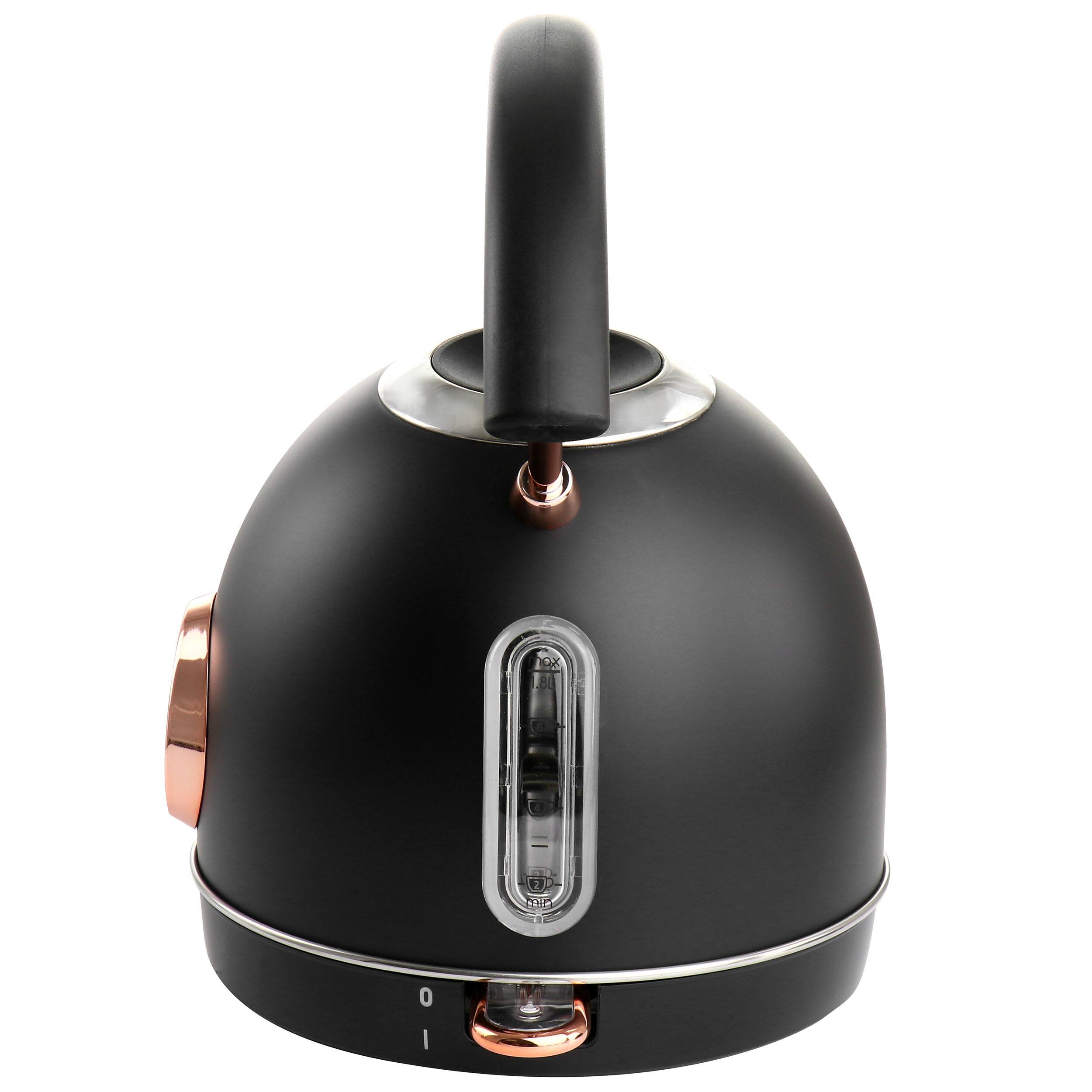 Alt View 4. MegaChef - MegaChef 1.9 Quart Half Circle Electric Tea Kettle with Thermostat in Matte Black - Black.