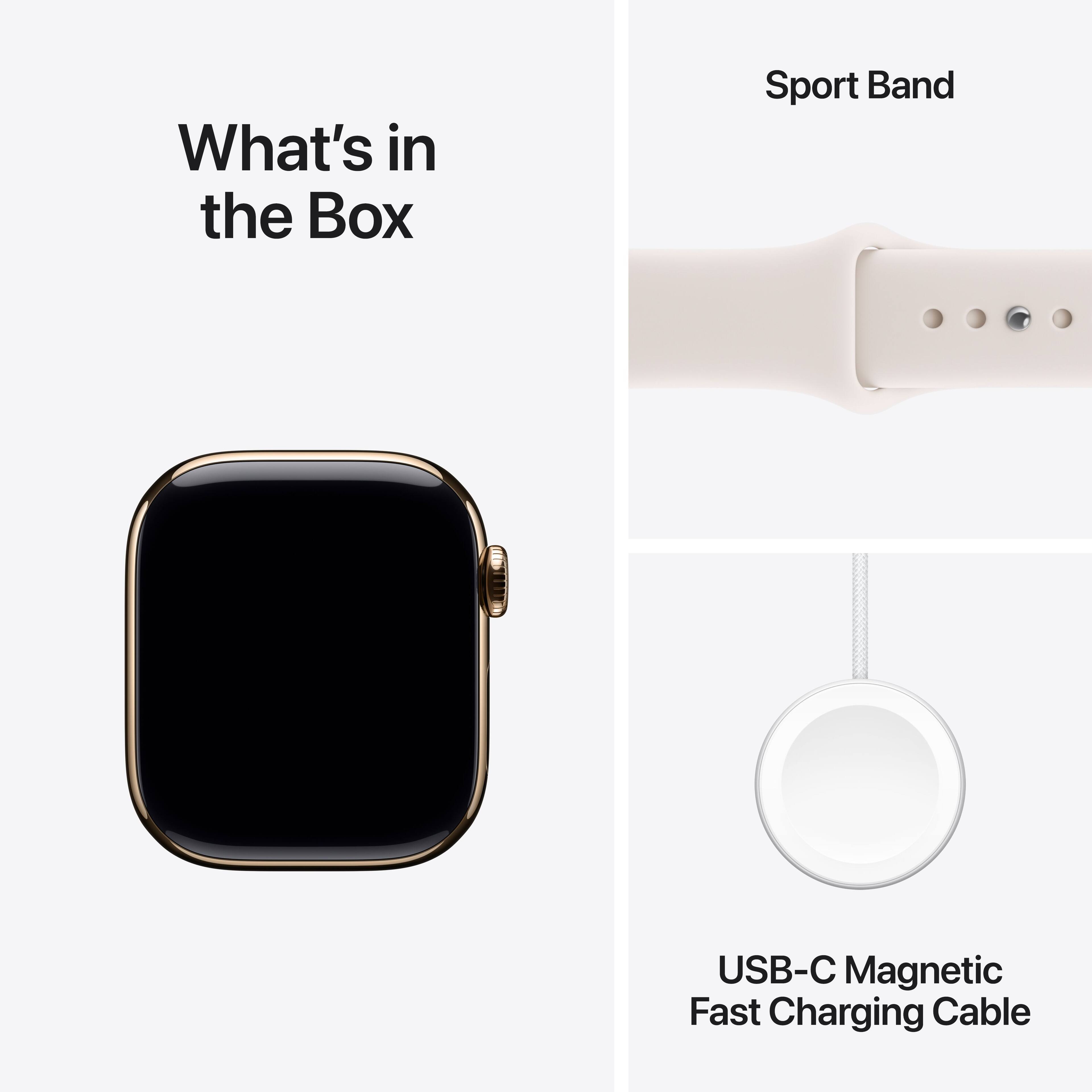 What's in the Box

Sport Band

USB-C Magnetic Fast Charging Cable