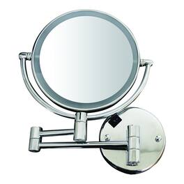Whitehaus - Round Wall Mount Dual Led 7X Magnified Mirror - Silver