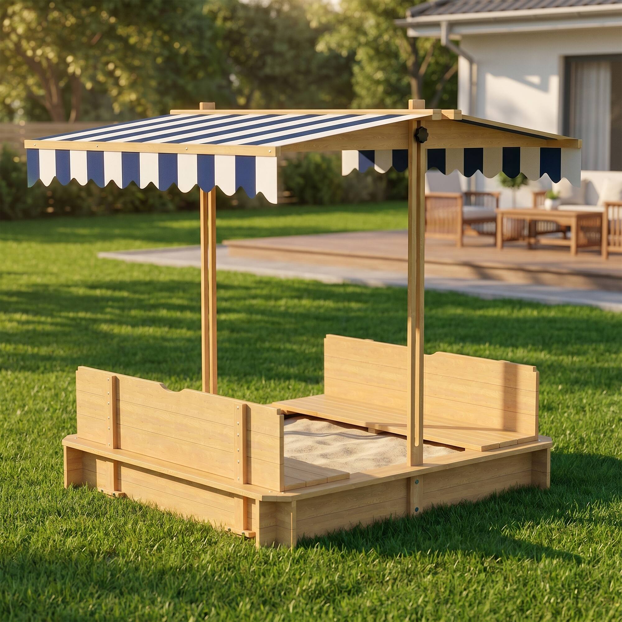 Alt View 7. Outsunny - Kids Sandbox with Cover.