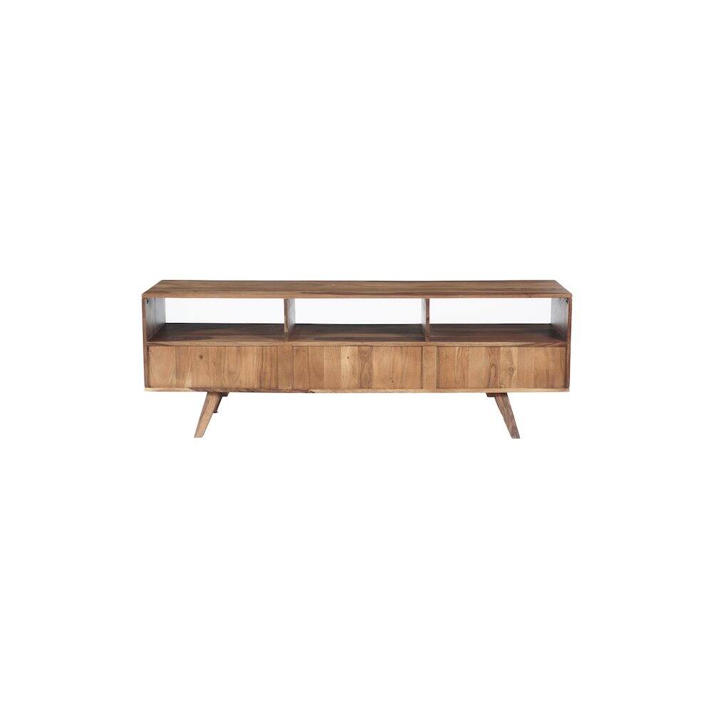 Alt View 3. Porter Designs - Porter Designs Fusion Solid Sheesham Wood TV Stand, Light Brown - Brown.