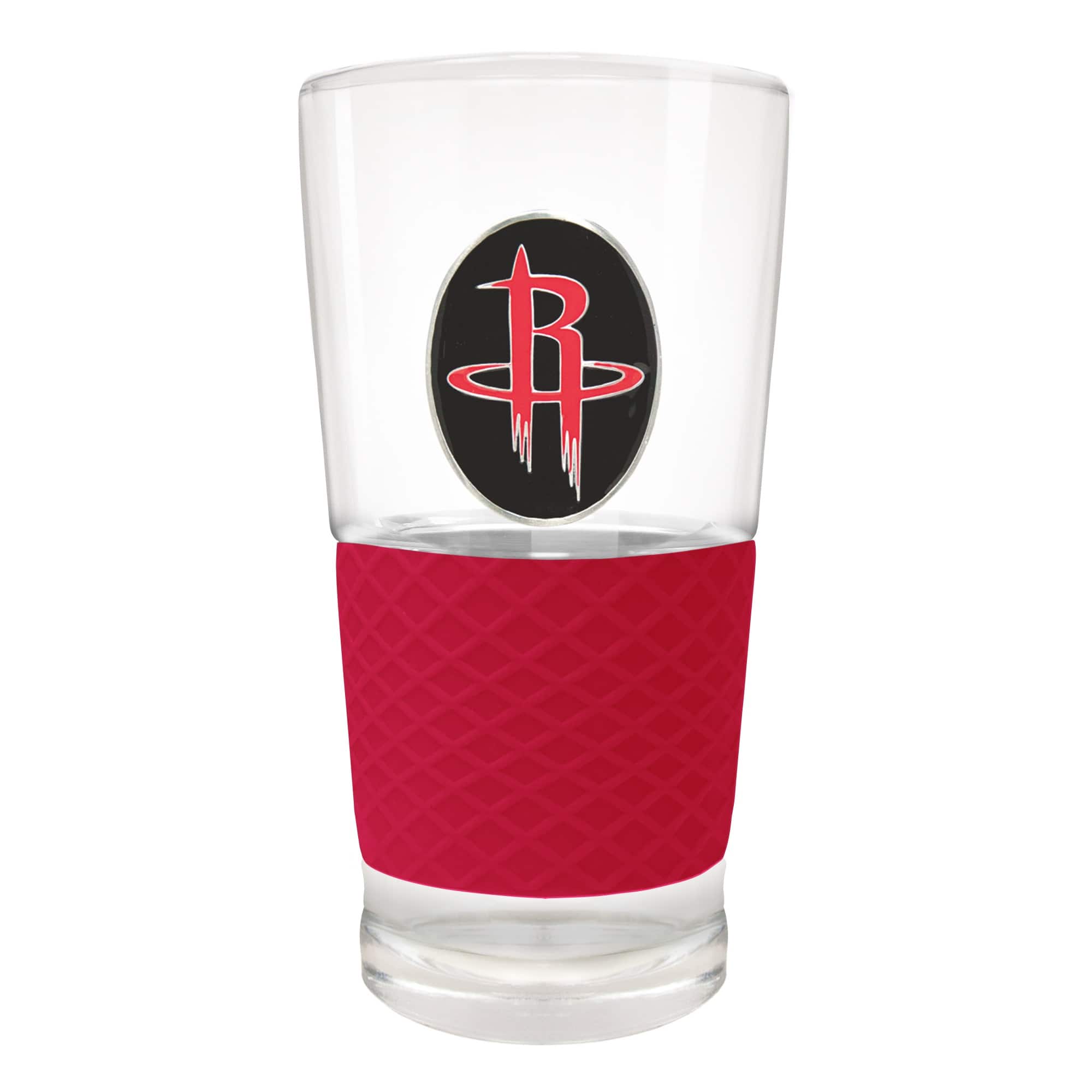 Front. Great American Products - Houston Rockets 22oz. Pilsner Glass with Silicone Grip - Red.