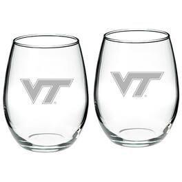 Jardine - Virginia Tech Hokies 2-Piece 21oz. Stemless Wine Glass Set - Multicolor