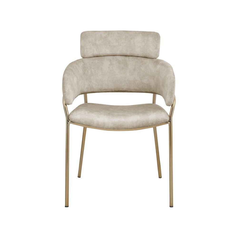 Alt View 2. Meridian Furniture - Yara Stone Velvet Dining Chair, Set of 2 - Grey.