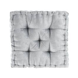 Gracie Mills - Elara Textured Poly Chenille Square Floor Pillow Cushion - Gray