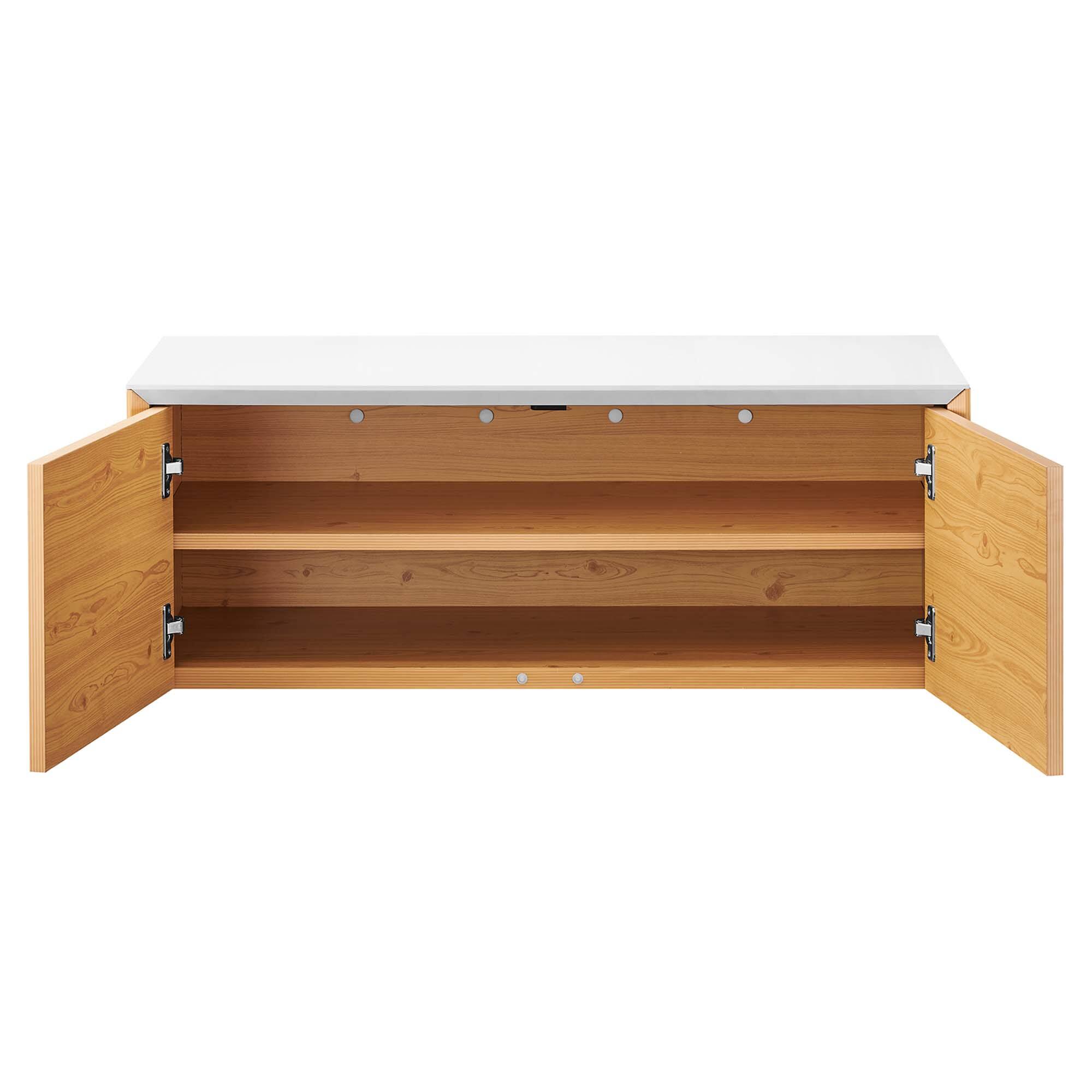 Alt View 5. Modway - Kinetic Wall-Mount Office Storage Cabinet by Modway - White Natural.