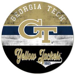 Jardine - Georgia Tech Yellow Jackets 20'' x 20'' Retro Logo Circle Sign - Navy