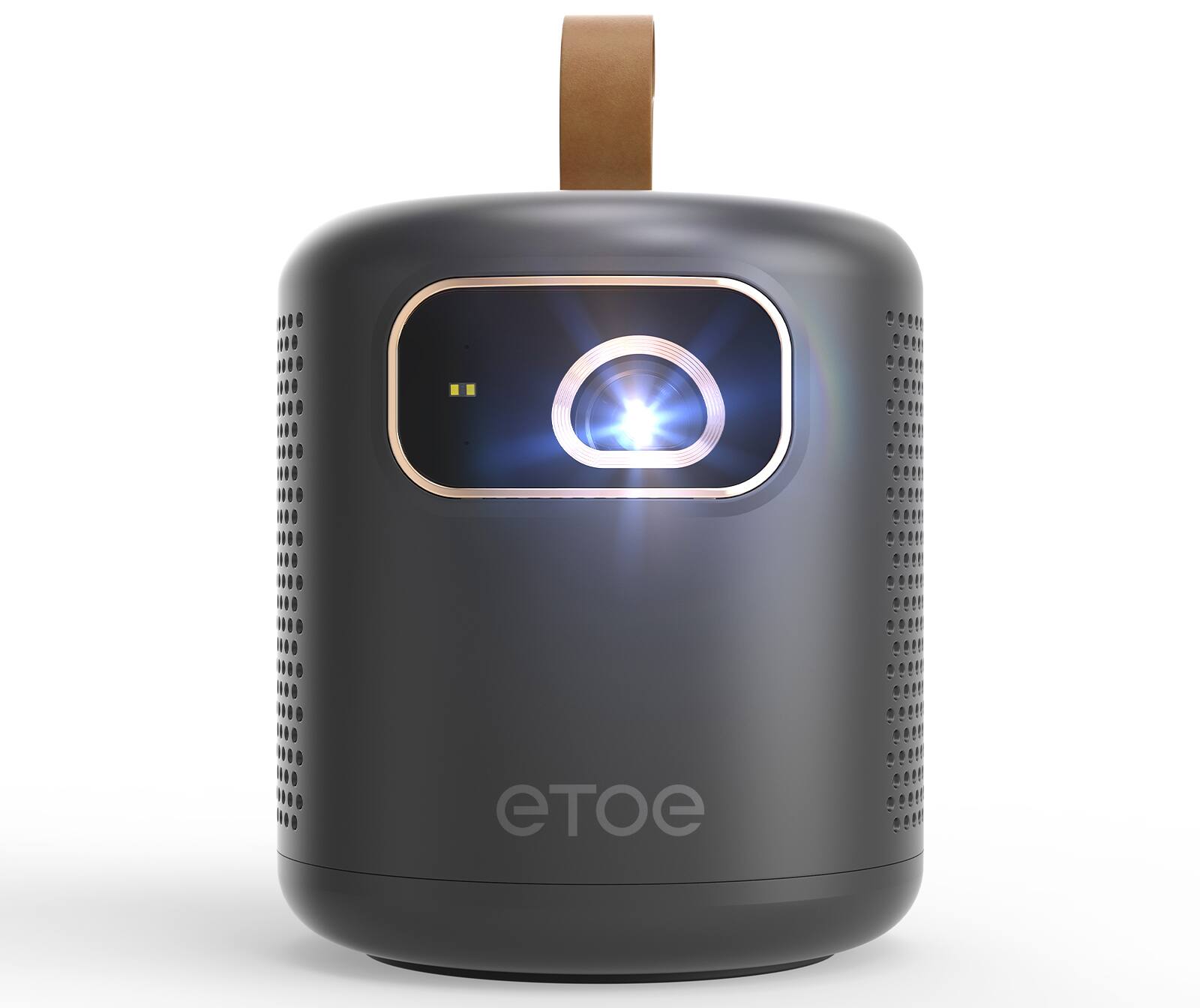 Back. ETOE - Dolphin Portable DLP Projector with Google TV, 1080P FHD, Rechargeable Battery, 500 ANSI, Bluetooth & WiFi, 4K Decoding - Black.