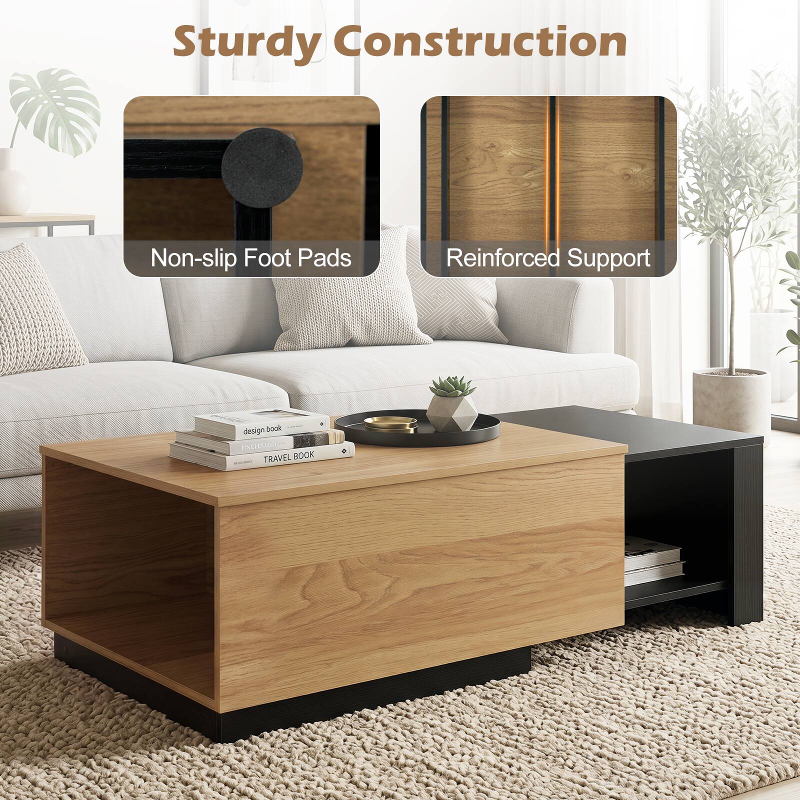Sturdy Construction  
Non-slip Foot Pads  
Reinforced Support  

design book  
TRAVEL BOOK