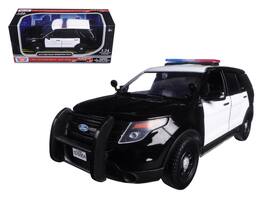 2015 Ford Police Interceptor Utility Unmarked 1/24 Diecast Model Car by Motormax - Black And White