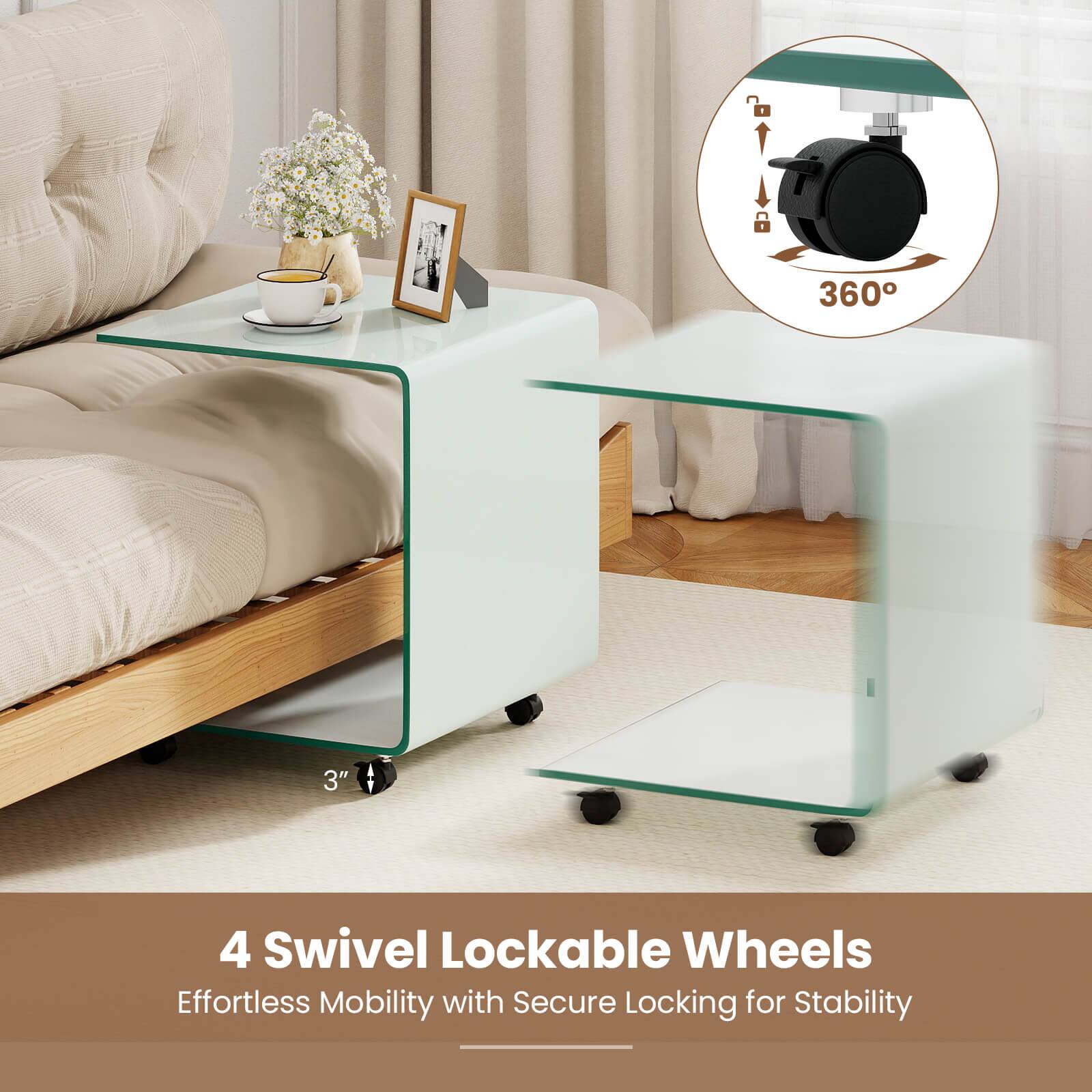 4 Swivel Lockable Wheels  
Effortless Mobility with Secure Locking for Stability