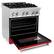 Left. ZLINE - Professional 4 Cu. Ft. Freestanding Dual Fuel Convection Range - Matte Red.