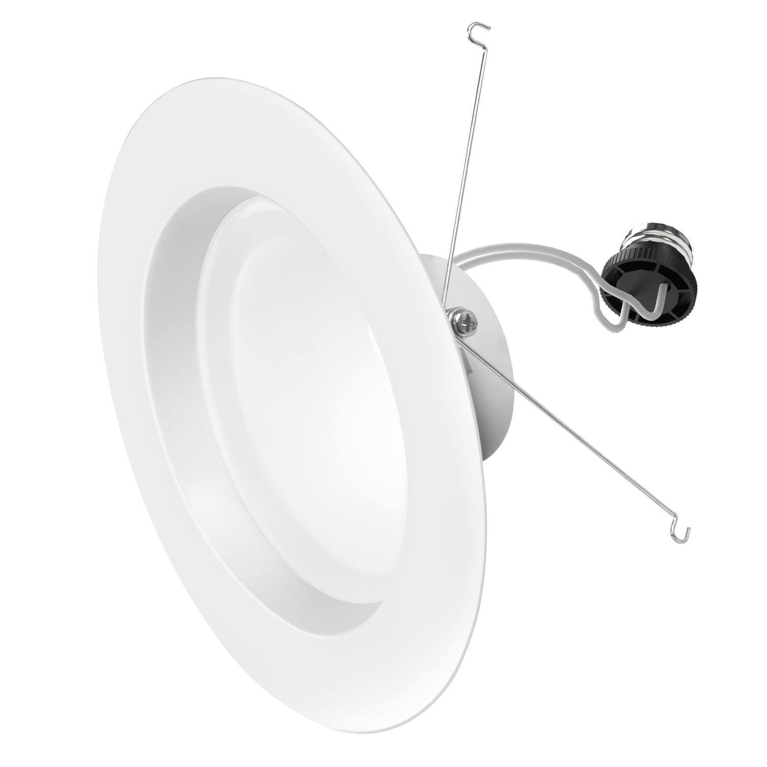 Left. FEIT ELECTRIC - Feit Enhance White 7.5 in. W Aluminum LED Dimmable Recessed Downlight 14.3 W.